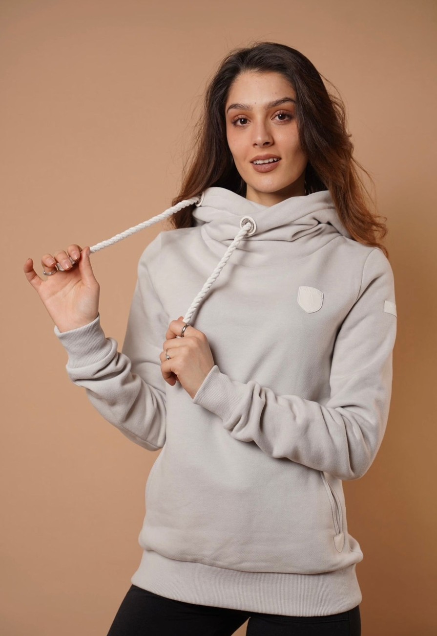 Women Wanakome Hoodies | Artemis White Zinc Hoodie Grey