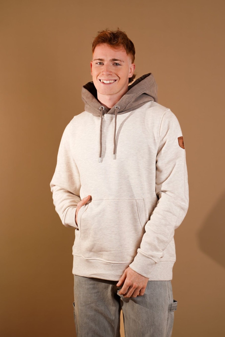 Men Wanakome Hoodies | Jaxon Heather Oatmeal Hoodie White