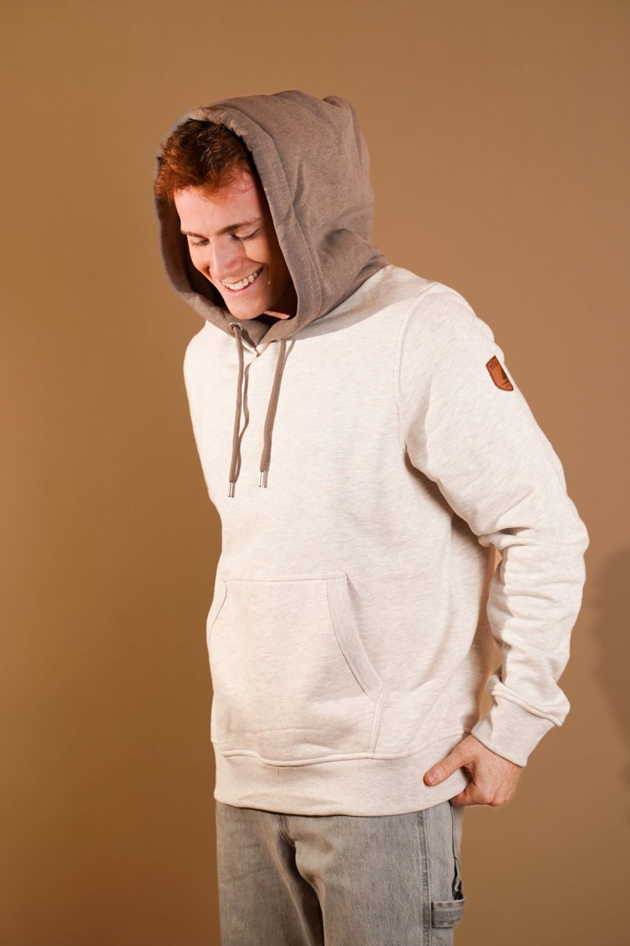 Men Wanakome Hoodies | Jaxon Heather Oatmeal Hoodie White