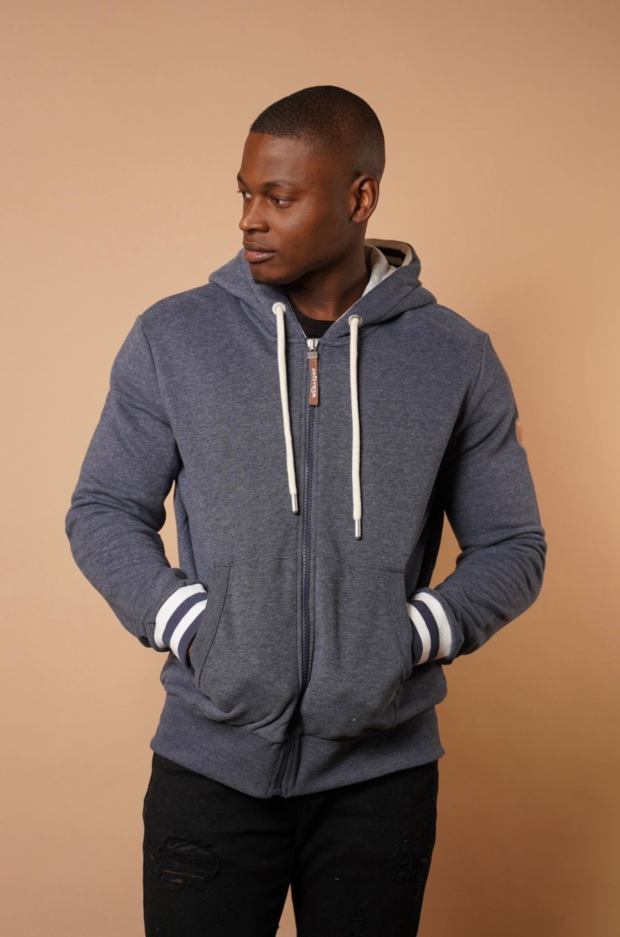 Men Wanakome Hoodies | Sophar Zip Hoodie Navy