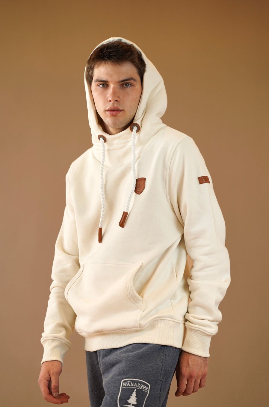 Men Wanakome Hoodies | Cascade Oatmeal Hoodie White