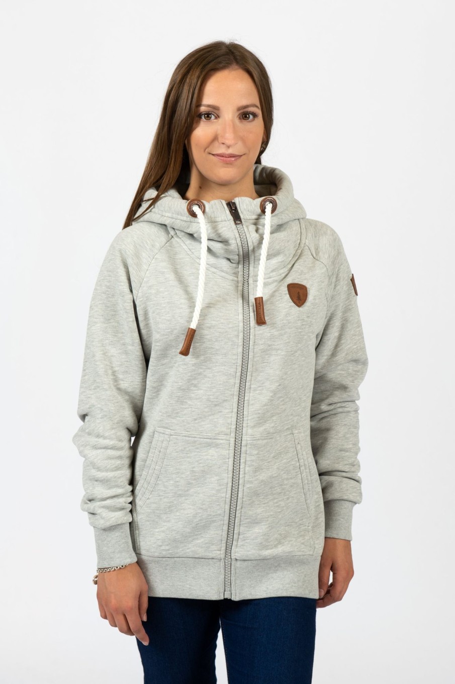 Women Wanakome Hoodies | Hera Light Heather Zip Hoodie Grey