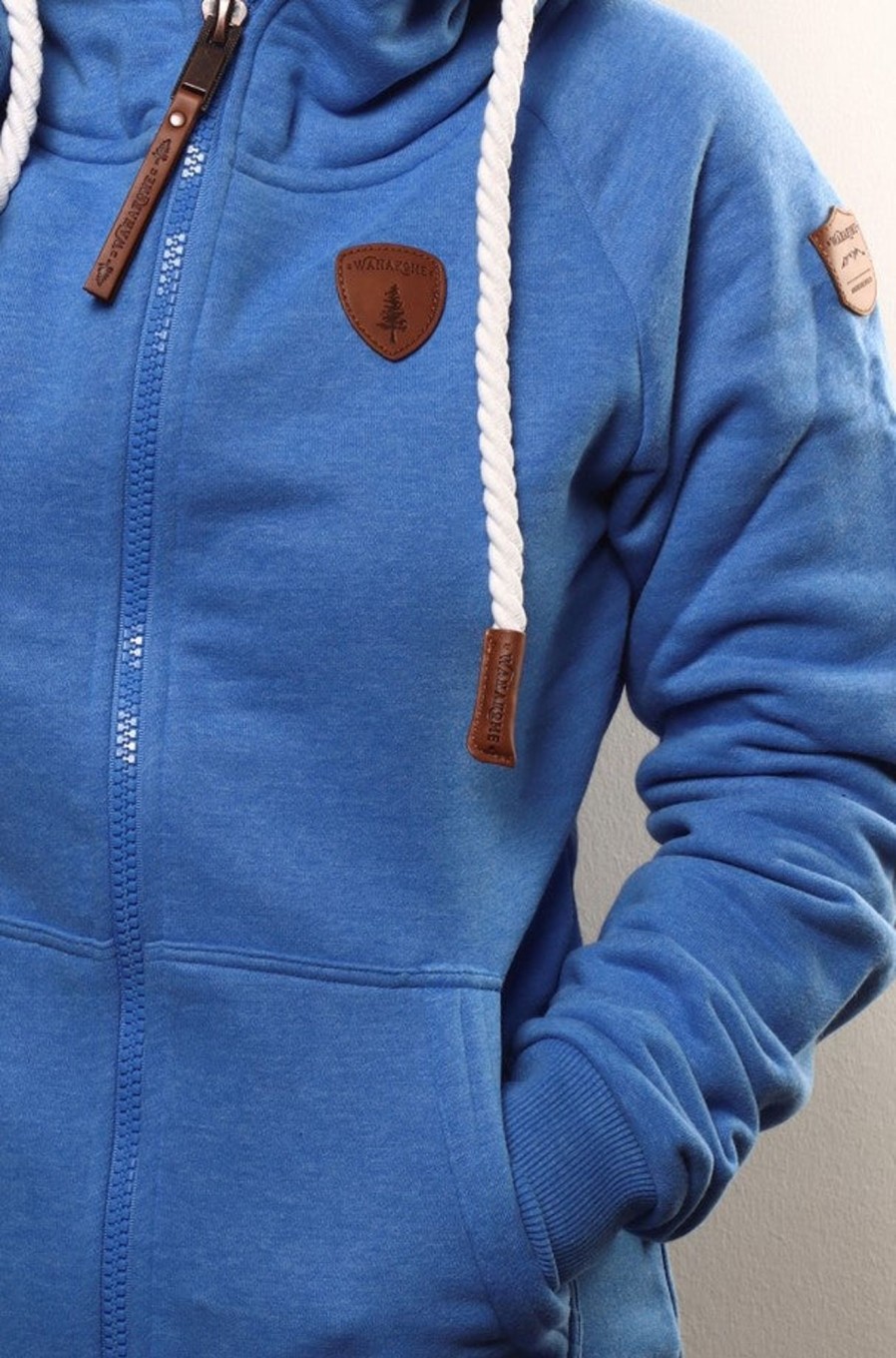 Women Wanakome Hoodies | Hera Strong Blue Zip Hoodie