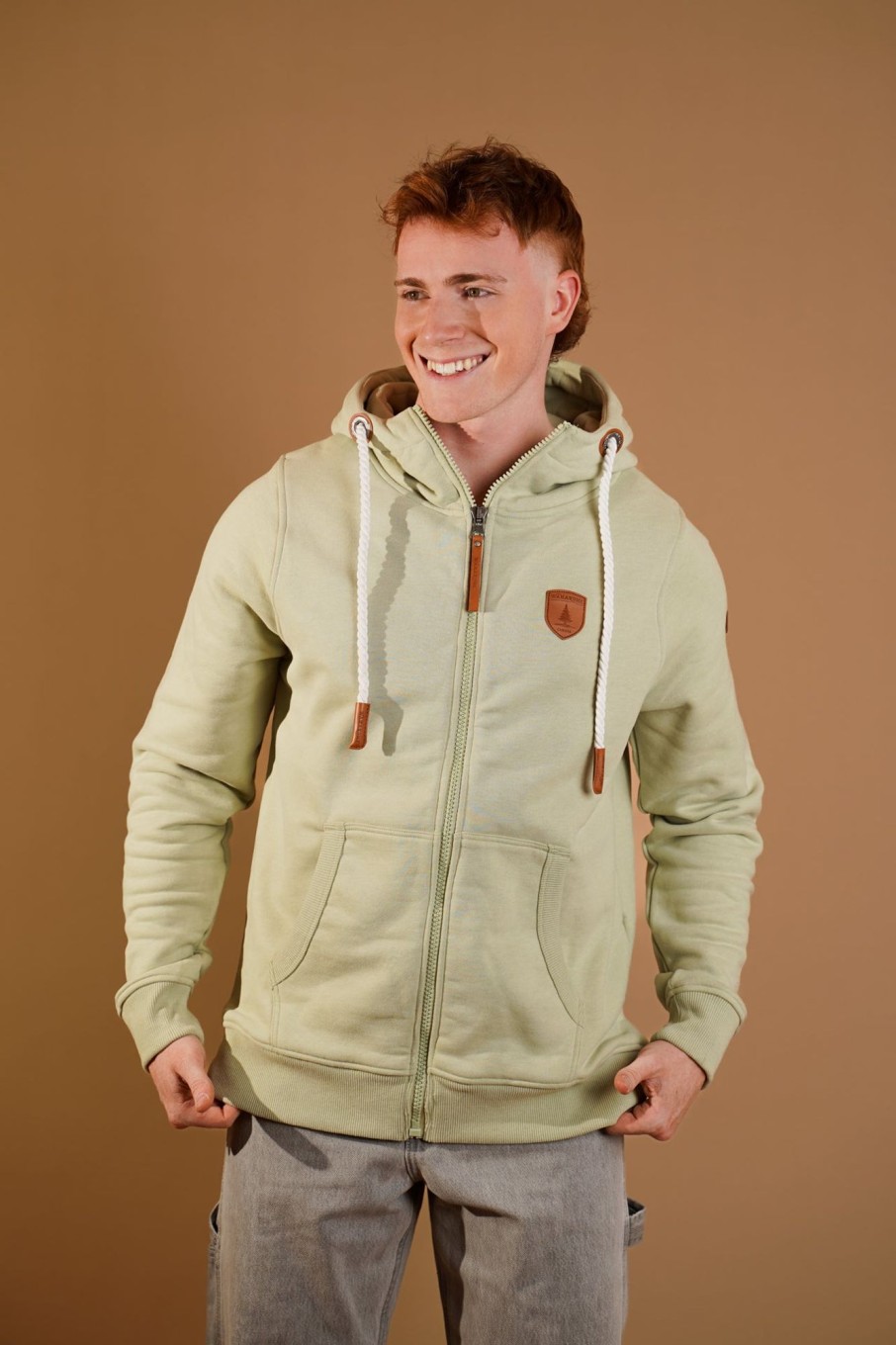 Men Wanakome Hoodies | Zeus Aloe Zip Hoodie Green