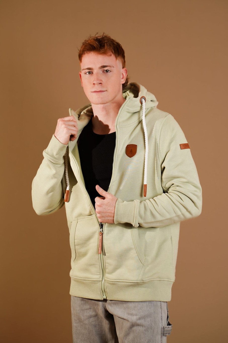 Men Wanakome Hoodies | Zeus Aloe Zip Hoodie Green