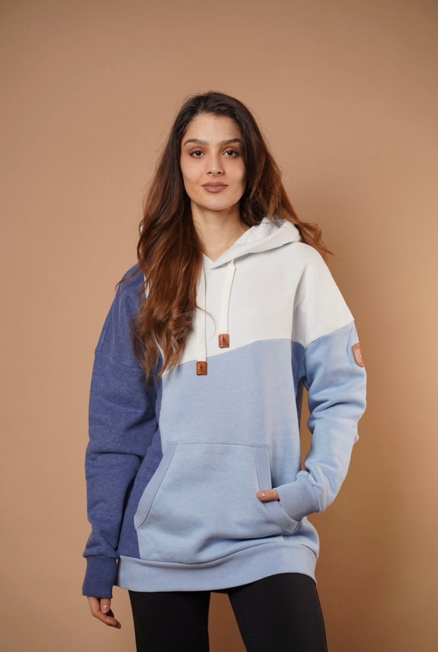 Women Wanakome Hoodies | Nola Chambray Mix Hoodie Blue