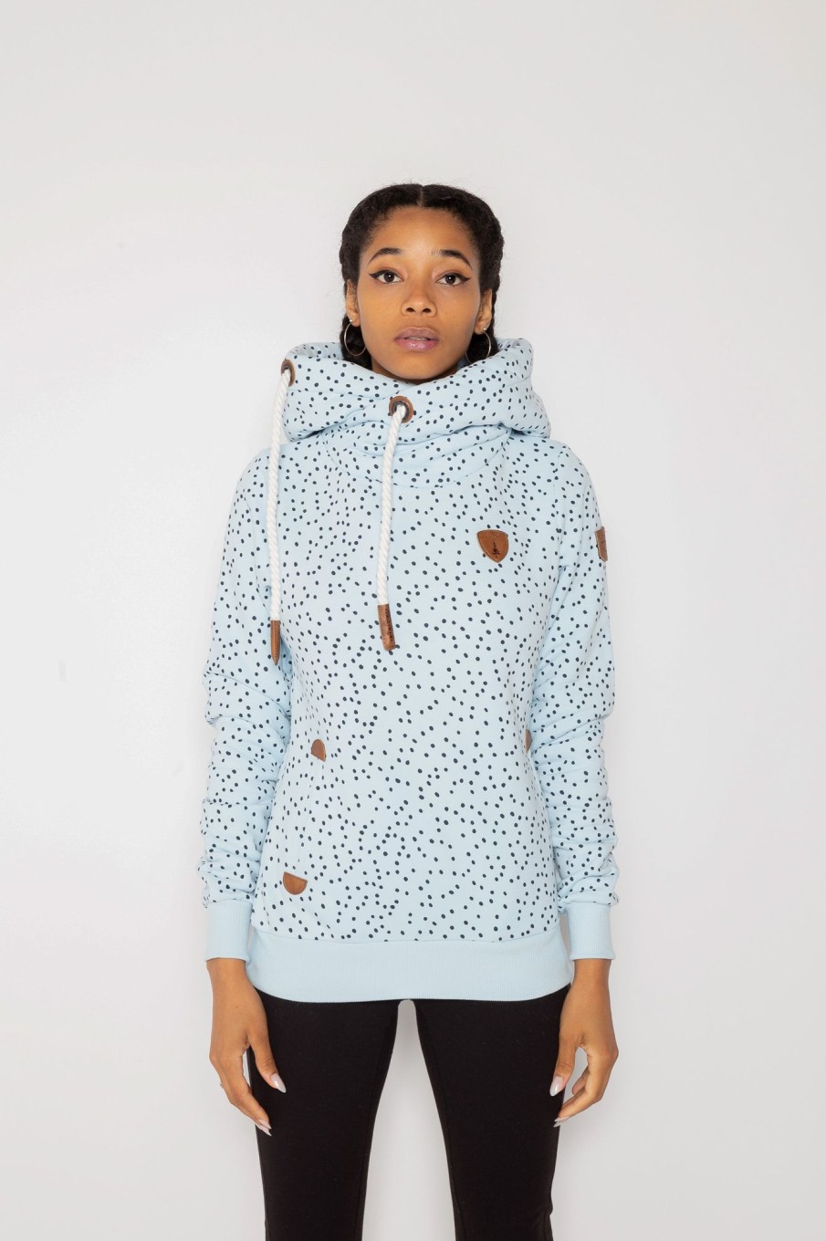 Women Wanakome Hoodies | Artemis Minidots Pale Sky Hoodie Blue