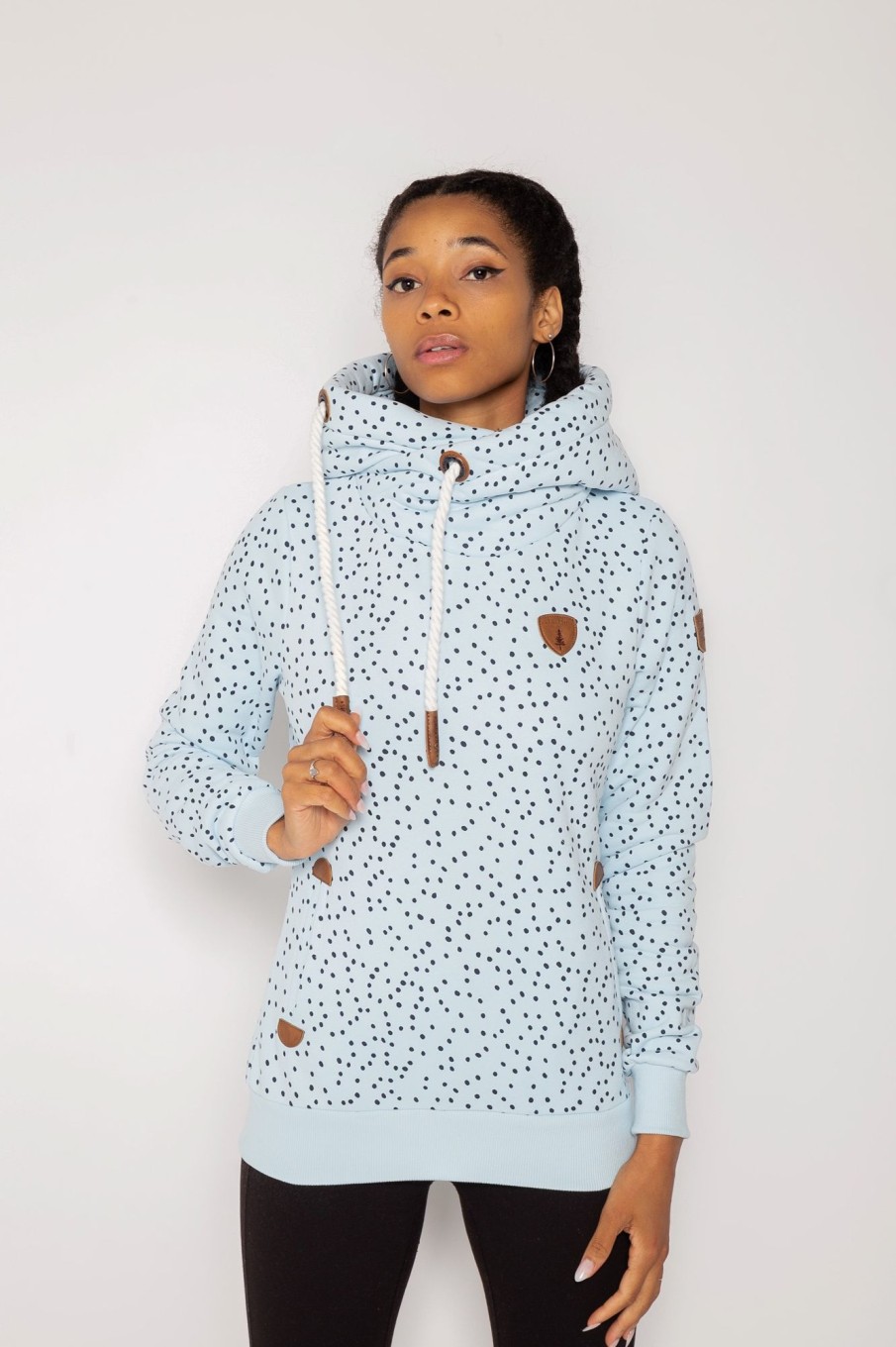 Women Wanakome Hoodies | Artemis Minidots Pale Sky Hoodie Blue