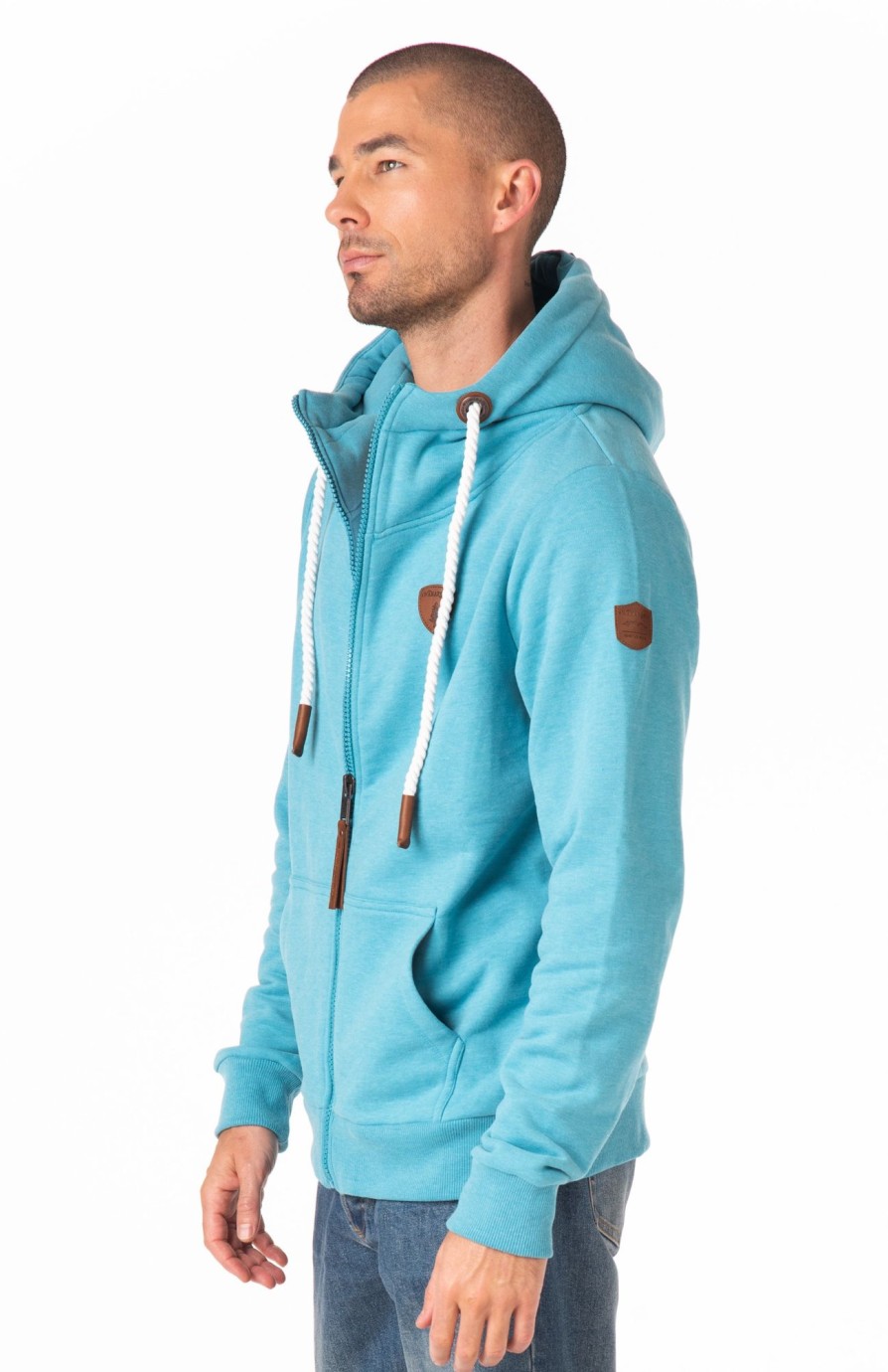 Men Wanakome Hoodies | Zeus Biscay Bay Zip Hoodie Blue