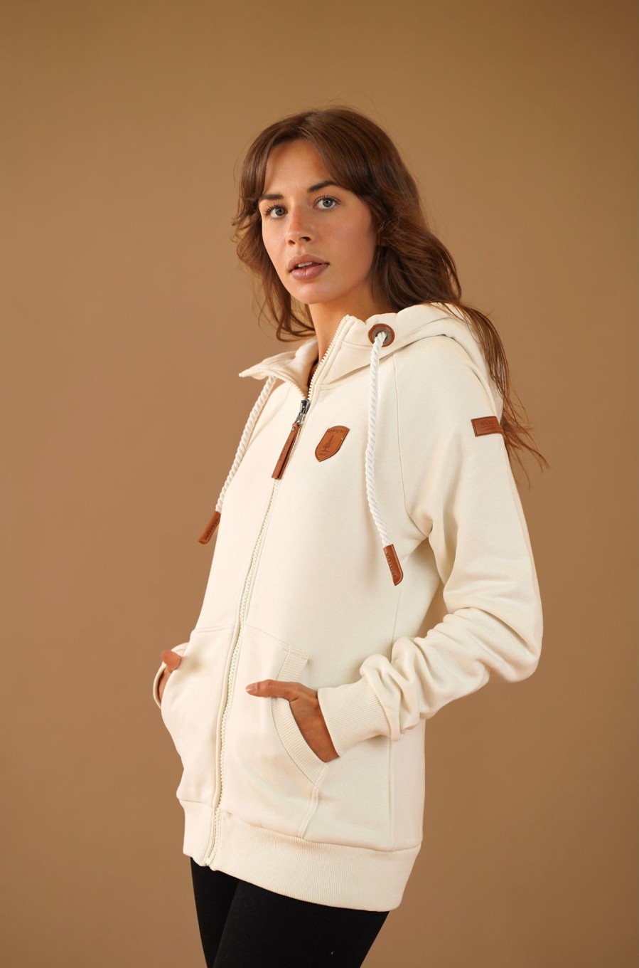 Women Wanakome Hoodies | Hera Oatmeal Zip Hoodie White