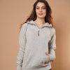 Women Wanakome Hoodies | Faith Half-Zip Hoodie In Light Heather Grey