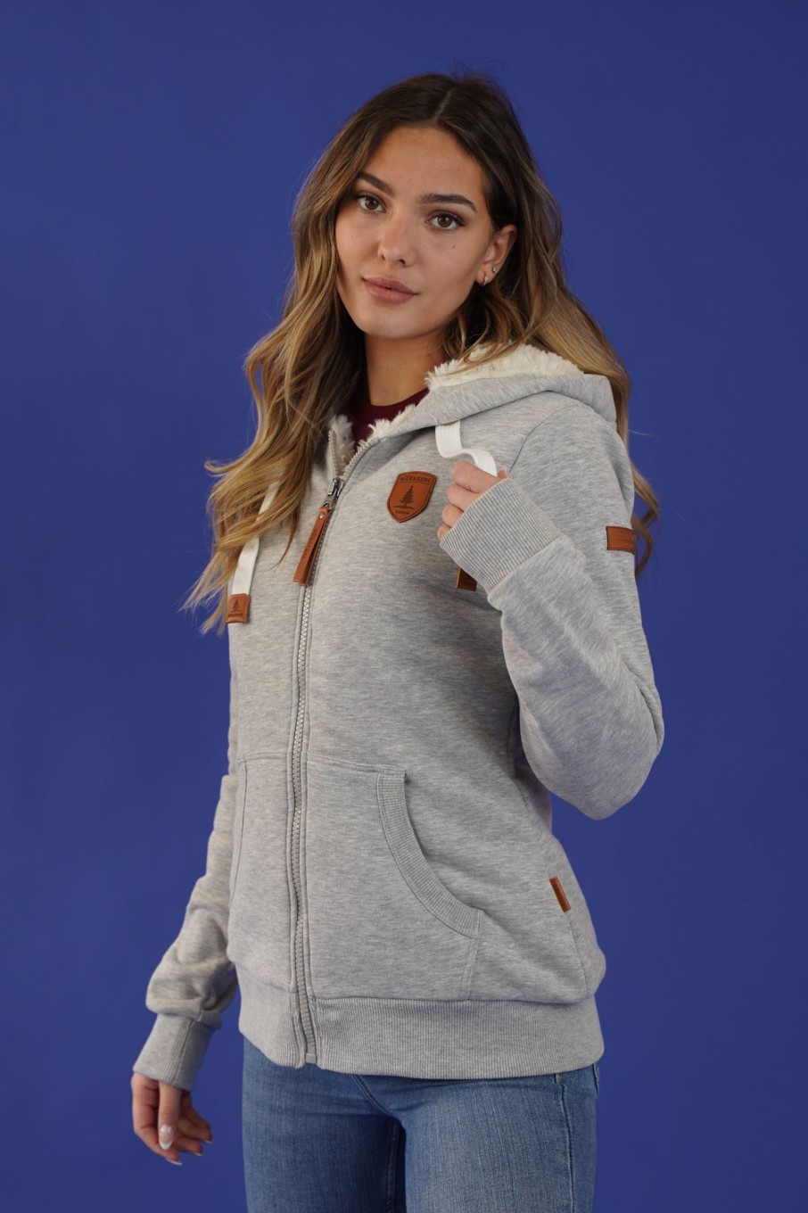 Women Wanakome Hoodies | Thalia Light Heather Zip Hoodie Grey