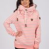 Women Wanakome Hoodies | Artemis Print Stripe Hoodie Peach